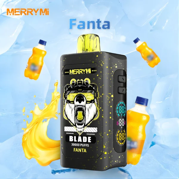 Jednorazowy e-papieros Blade 30K smak Fanta (pomarańczowy napój).