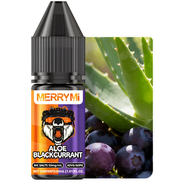 Butelka e-liquidu Aloe Blackcurrant 30ml o mocy 5%. Płyn do e-papierosa o smaku aloesu i czarnej porzeczki.