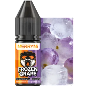 Butelka e-liquidu Frozen Grape 30ml 5%. Chłodzący płyn do e-papierosa o smaku ciemnych winogron z lodem.