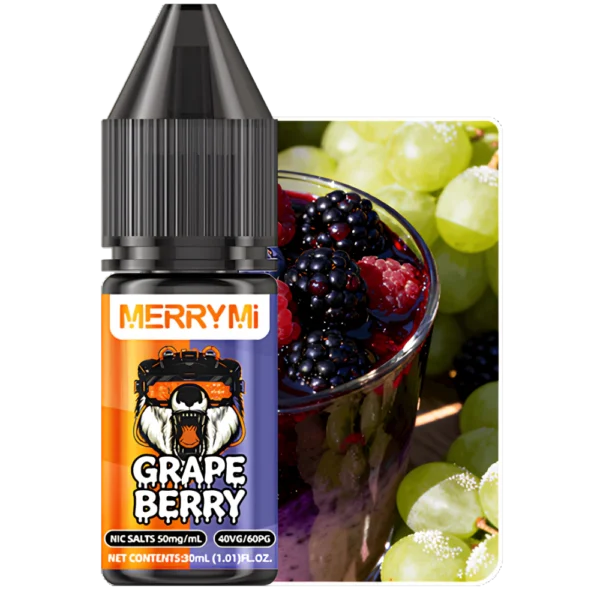 E-liquid Grape Berry 30ml z 5% nikotyny. Płyn do e-papierosa łączący smak winogron i owoców jagodowych.