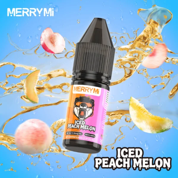 E-liquid Iced Peach Melon 30ml 5% nikotyny. Chłodzący płyn do wapowania o smaku brzoskwini i melona.