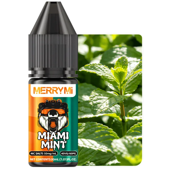 E-liquid Miami Mint 30ml 5%. Płyn do e-papierosów o smaku słodkiej, orzeźwiającej mięty w stylu Miami.