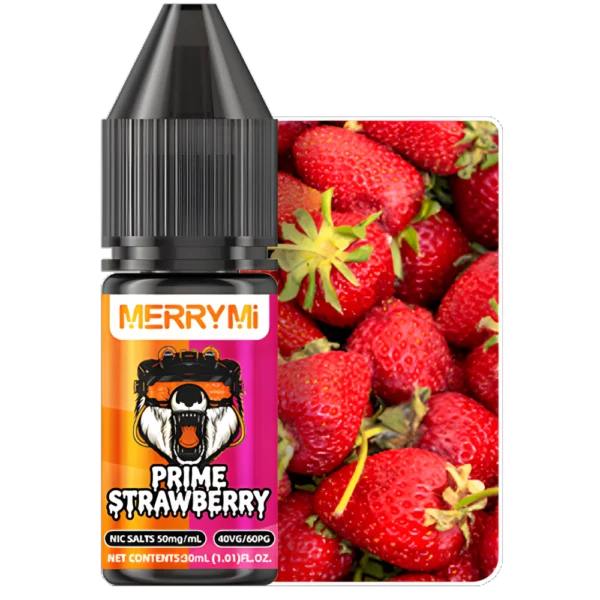 E-liquid Prime Strawberry 30ml 5%. Płyn do e-papierosów o intensywnym, czystym smaku dojrzałej truskawki.
