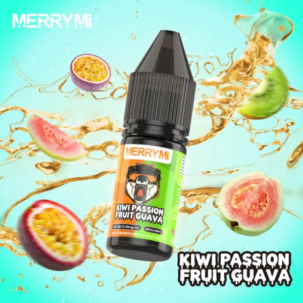 E-liquid Kiwi Passion Fruit Guava 30ml o mocy 5%. Tropikalny płyn do e-papierosa: kiwi, marakuja i guawa.